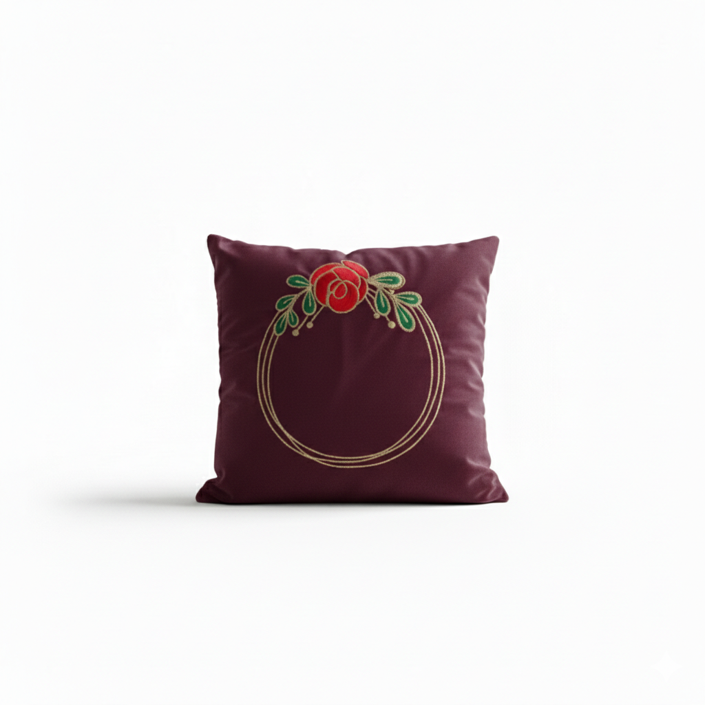 rose aureole velvet embroidered cushion cover rose aureole velvet embroidered cushion cover