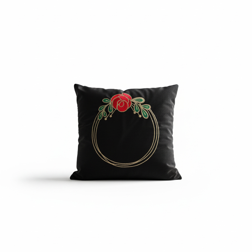 rose aureole velvet embroidered cushion cover rose aureole velvet embroidered cushion cover