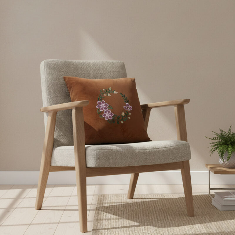 cresent charm velvet embroidered cushion cover