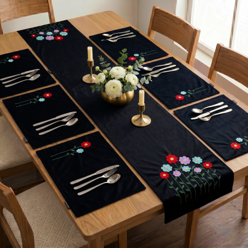 midnight-floral-table-runner-mat-set