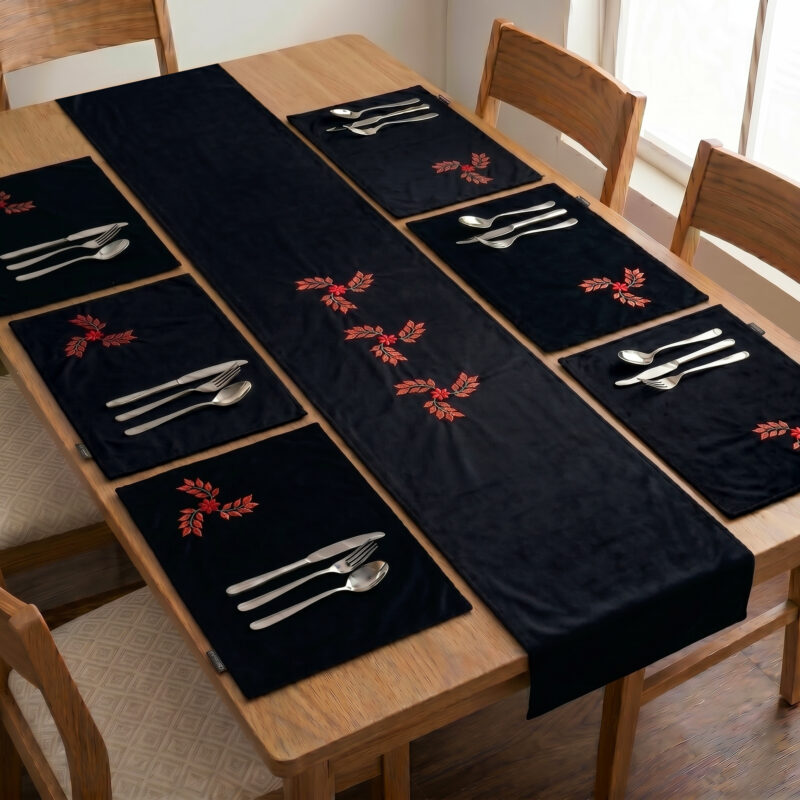 coral-vine-table-runner-mat-set